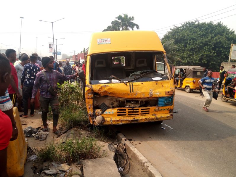 Driver knocks down motorcyclist in Lagos Driver knocks down motorcyclist in Lagos