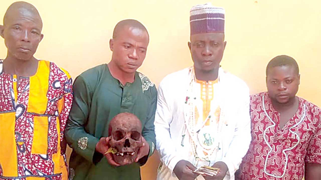 Ogun police arrest Islamic cleric, three others with human skull Ogun police arrest Islamic cleric, three others with human skull