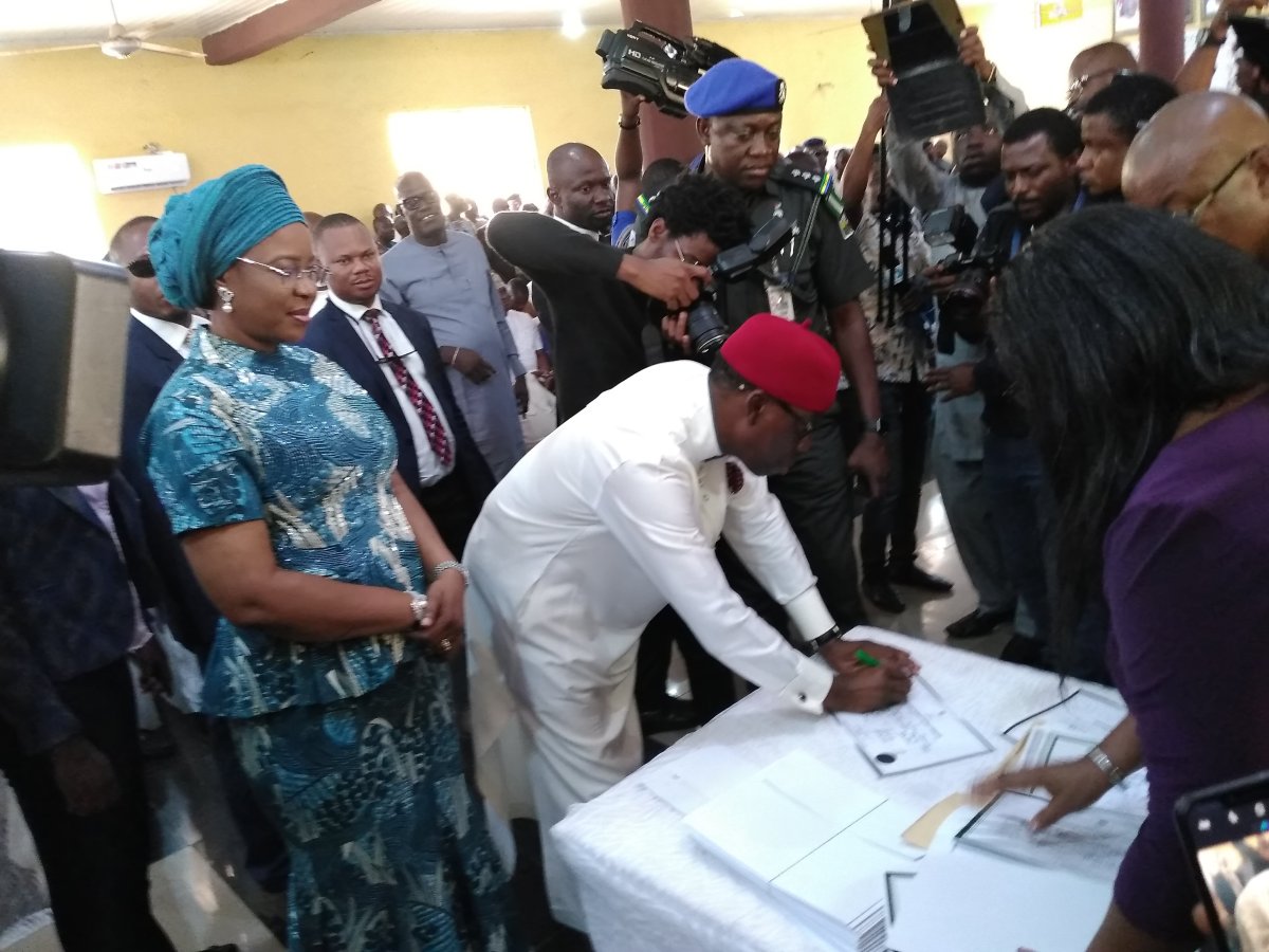 INEC Presents Certificate Of Return To Okowa, 25 Delta Assembly Members INEC Presents Certificate Of Return To Okowa, 25 Delta Assembly Members