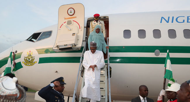 Buhari arrives from Ummrah