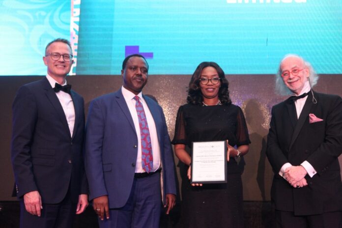 L-R: Member, International Advisory Council, Global Wealth and Society Awards Programme, Mr. Gordian Gaeta; Chief Executive, Stanbic IBTC Pension Managers Limited, Mr. Eric Fajemisin; Executive Director, Business Development, Stanbic IBTC Pension Managers Limited, Mrs. Nike Bajomo; and Member, International Advisory Council, Global Wealth and Society Awards Programme, Mr. Urs Bolt, during the presentation of the Best Asset Fund Management Company in West Africa Award to Stanbic IBTC Pension Managers Limited at The Wealth and Society West Africa Awards 2019 in Lagos recently