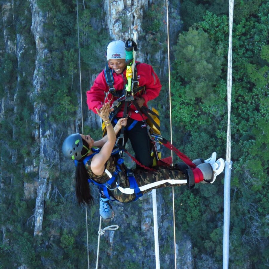 Toke Makinwa Bungee Jumping at The Bloukrans Bridge