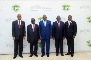 Mr. Osafo Maafo (second from left) with Ivorian counterparts