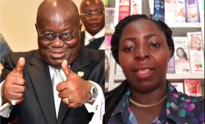 Nana-Akufo-Addo-and-woman-who-complained-about-lockdown-661x400