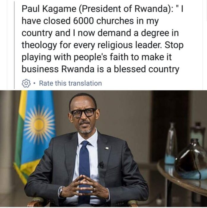 Over 6,000 Churches In Rwanda shut