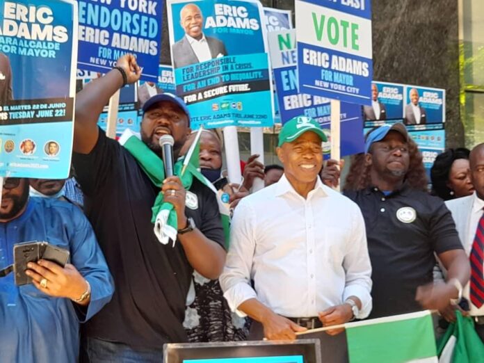Mr Gbenga Omotayo, Chairman, Nigerian-Americans Public Affairs Committee (NAPAC), announcing the endorsement of Eric Adams on behalf of the Nigerian community.
