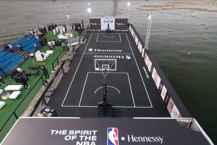 Africa's first floating basketball court - day view