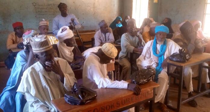 Participanting Quranic teachers, and modibbos at the one day Tsangaya Reformation sensitization workshop organized by STCI, Nigeria in Sokoto. Photo by Ankeli Emmanuel, Sokoto