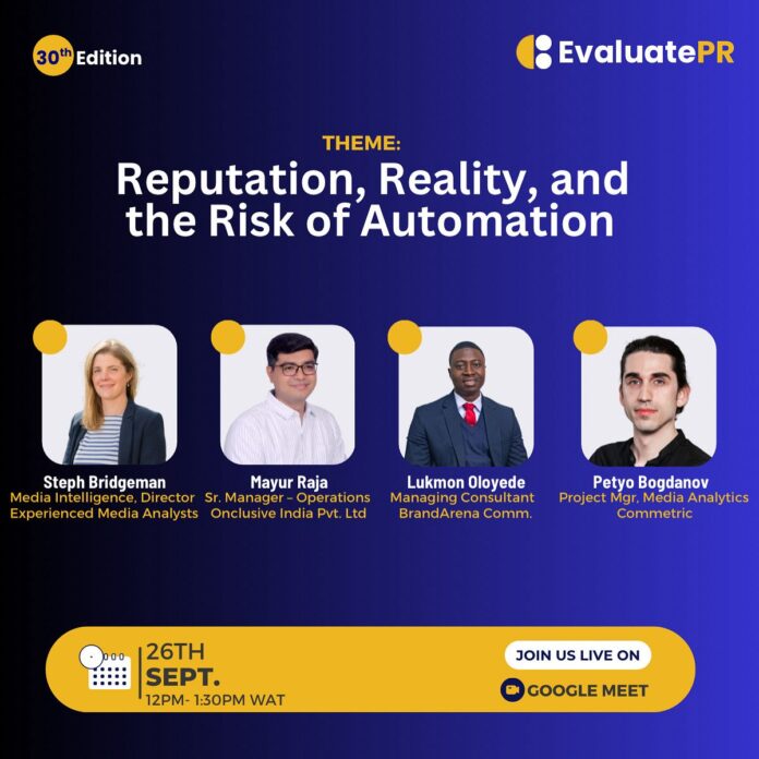 EVALUATE PR - 30TH EDITION.... NEW